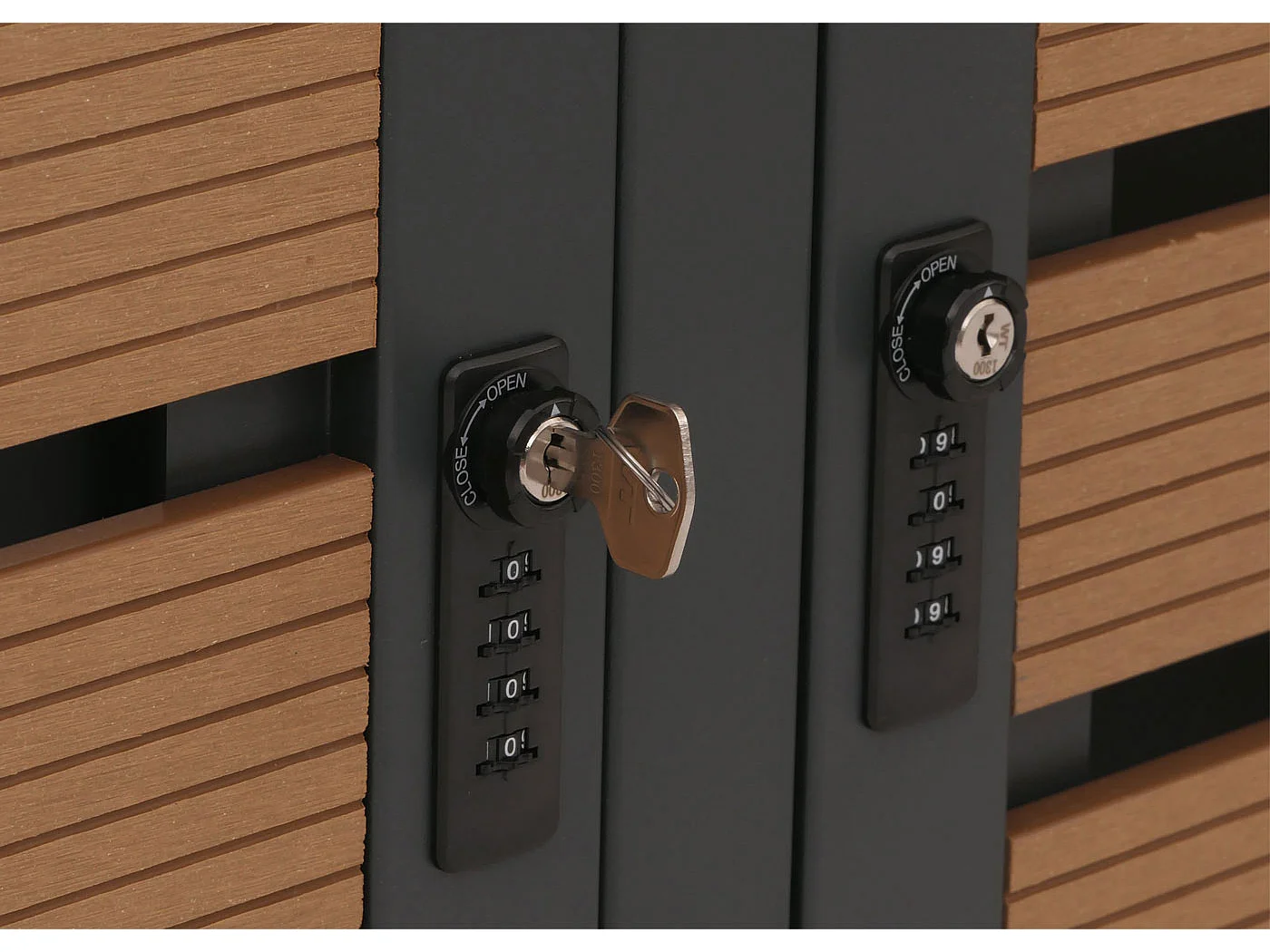 4-delige afvalbakbekleding MCW-K14,  teak look