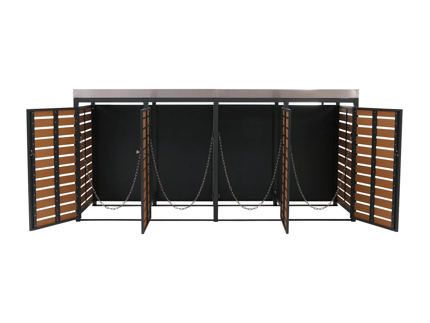 4-delige afvalbakbekleding MCW-K14,  teak look