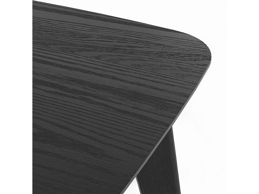 Mesa y sillas para 4 personas de terciopelo y madera negra - Oman