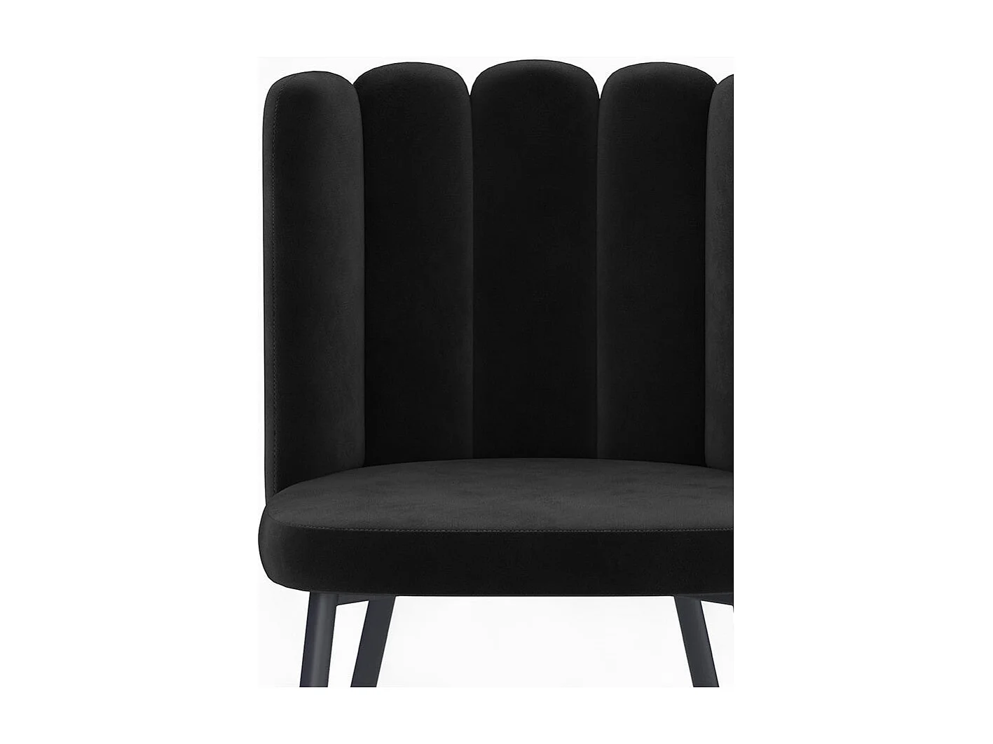 Mesa y sillas para 4 personas de terciopelo y madera negra - Oman