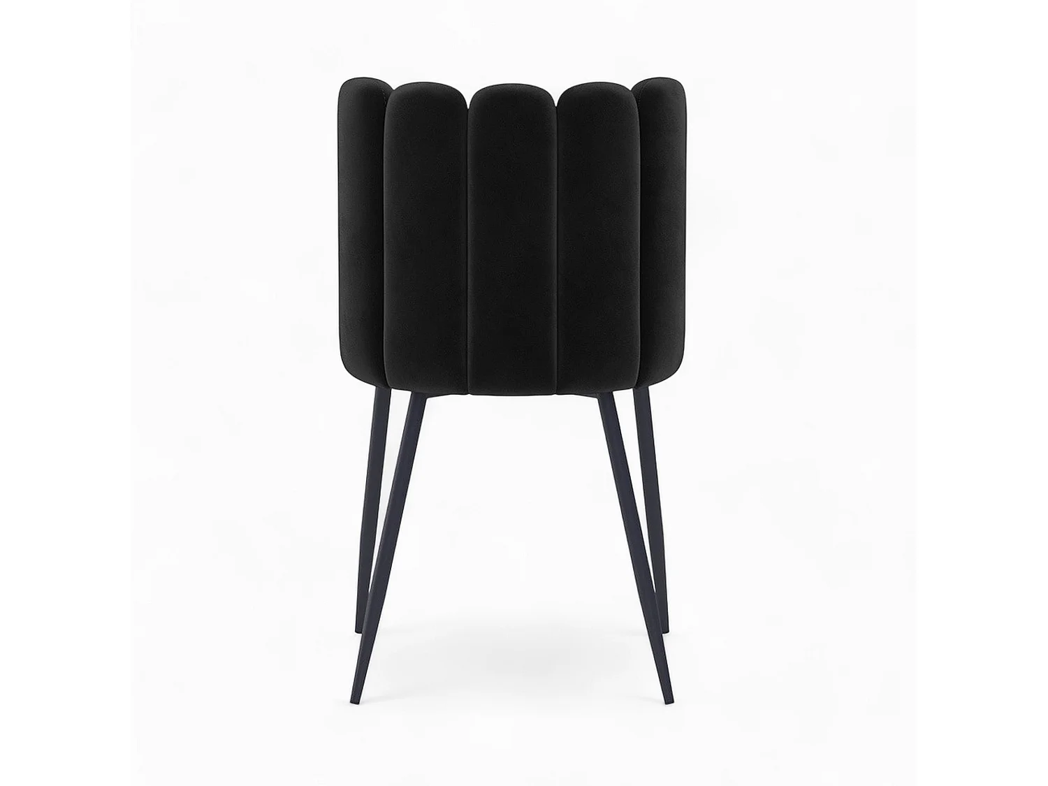 Table et chaises 4 personnes en velours et bois noir - Oman