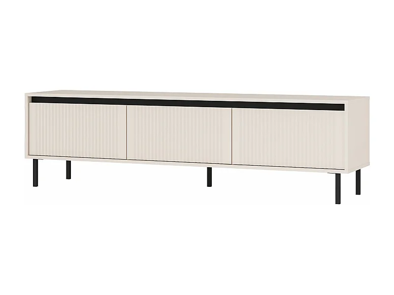 Meuble TV 3 tiroirs avec pieds noir - 179 cm - beige - OSAKA