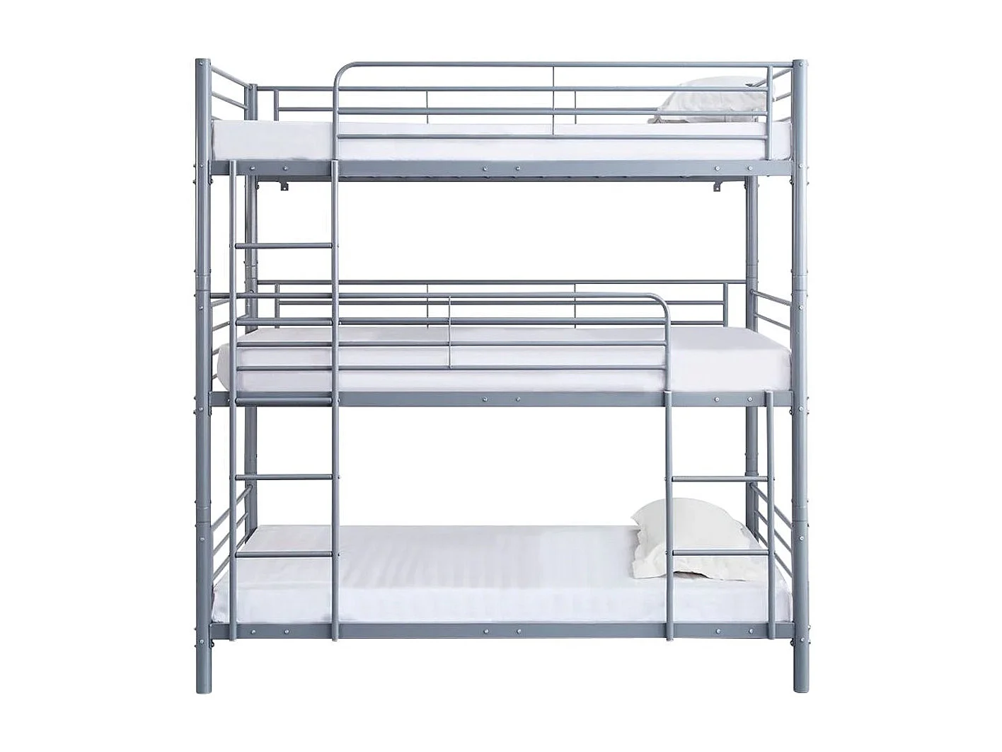 Lit triple superposé metal "Havin" - 90 x 190 cm - Blanc