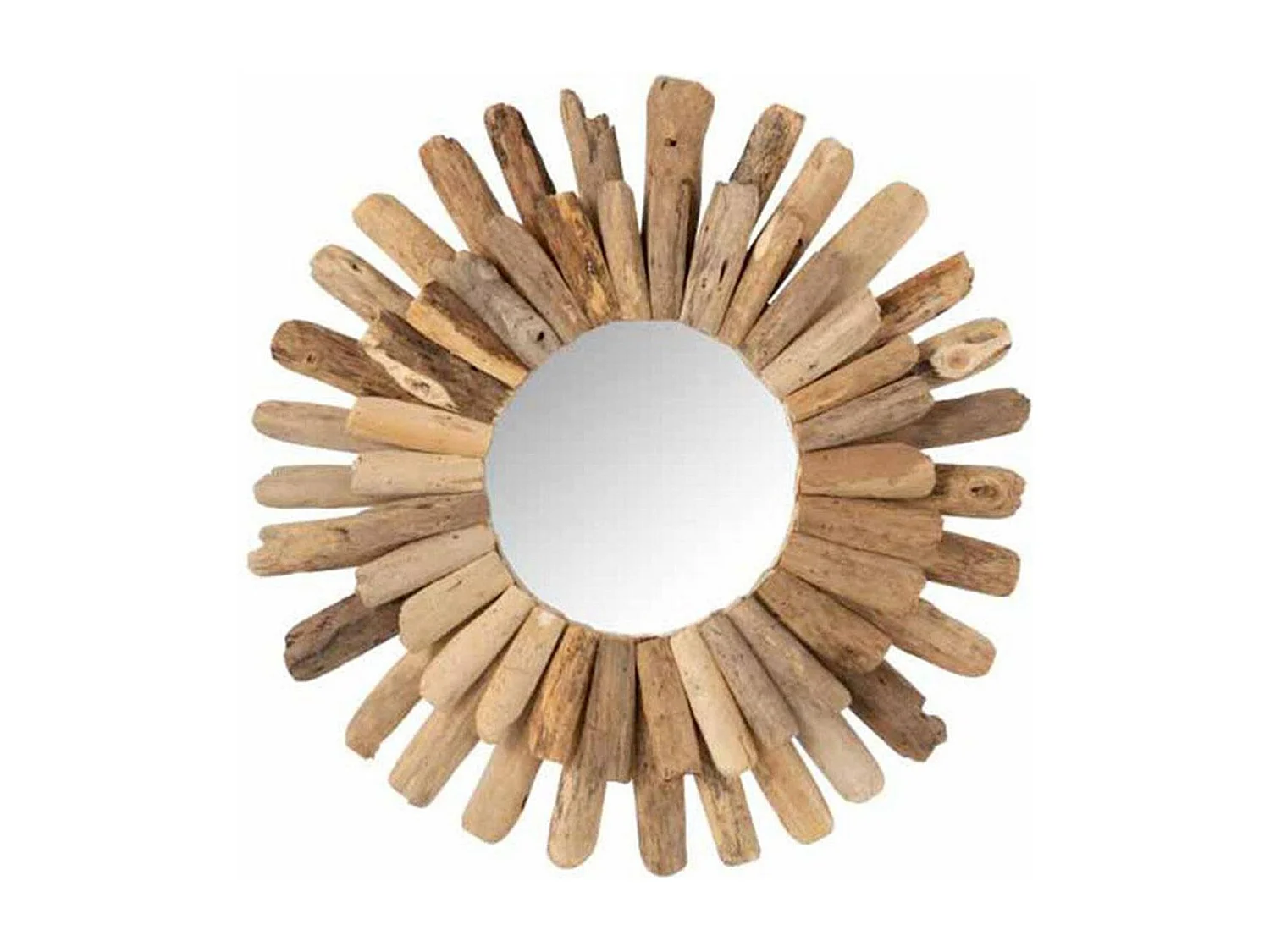 Miroir Mural Design "Bois Flottant" 55cm Naturel