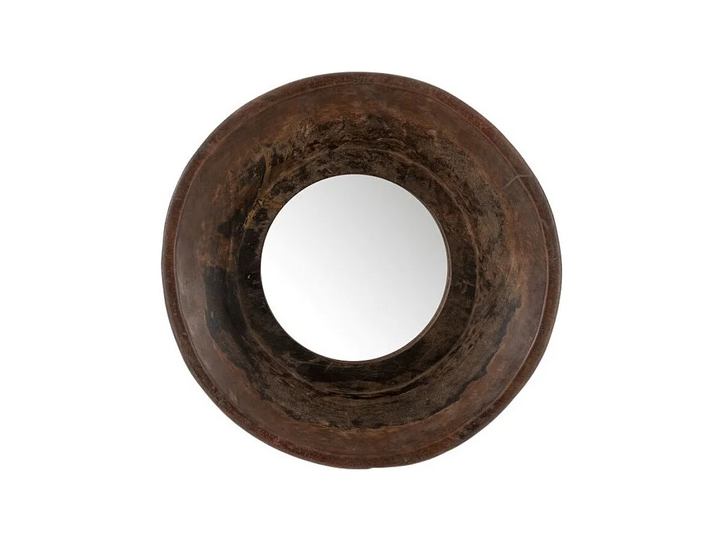 Miroir Mural Rond en Bois "Bol" 35cm Naturel