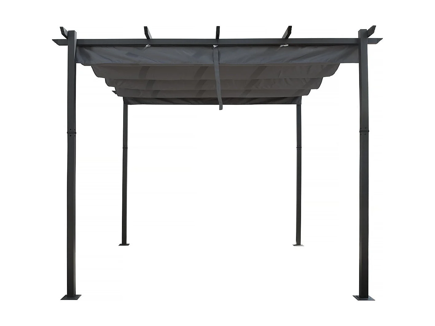 Aluminiumpergola mit ausziehbarem Dach - 3 x 4 m - Grau