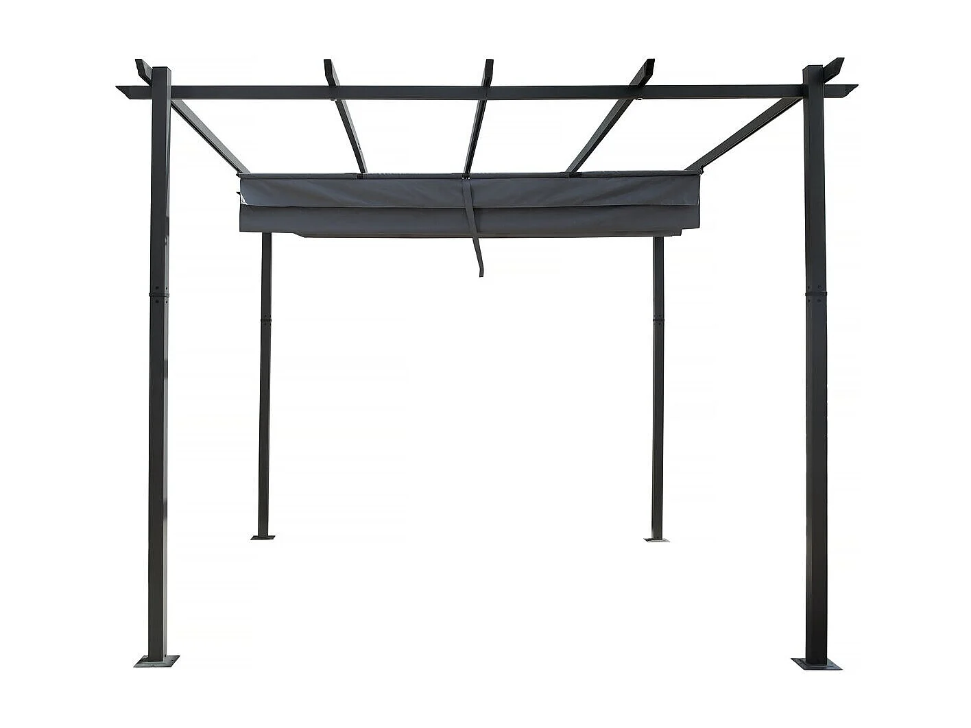 Aluminiumpergola mit ausziehbarem Dach - 3 x 4 m - Grau