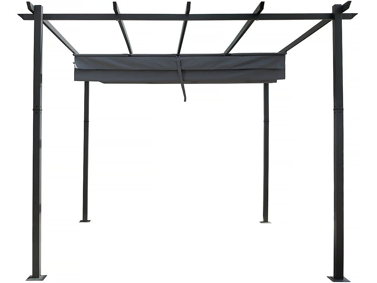 Retraktabelt Tak Aluminium Pergola - 3 x 3 m - Grå, UV-resistent, Rostfri, Modern Design