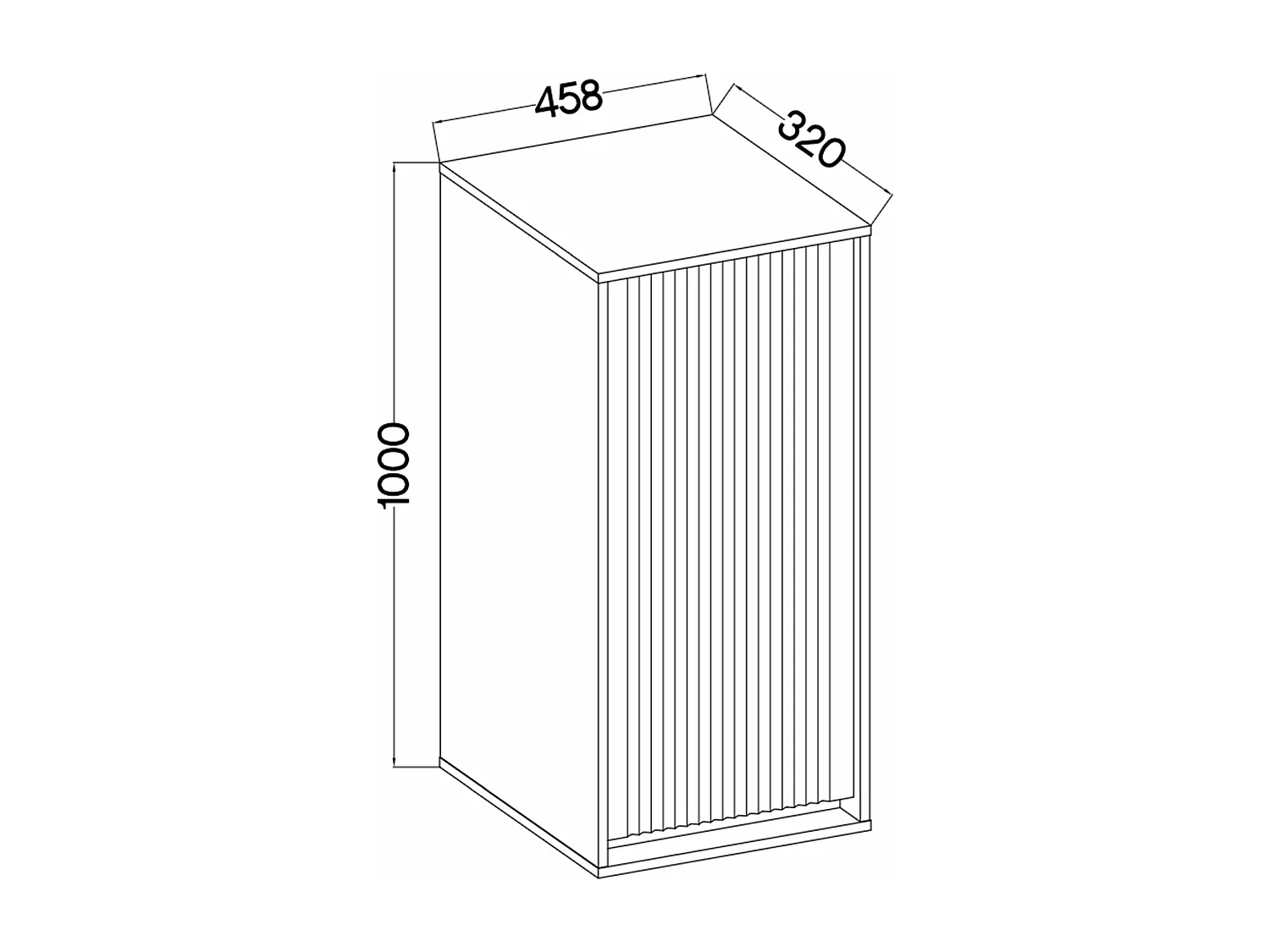 Hängeschrank mit geriffelter Front - Eichenholzoptik Evoke - 46 cm - OSAKA