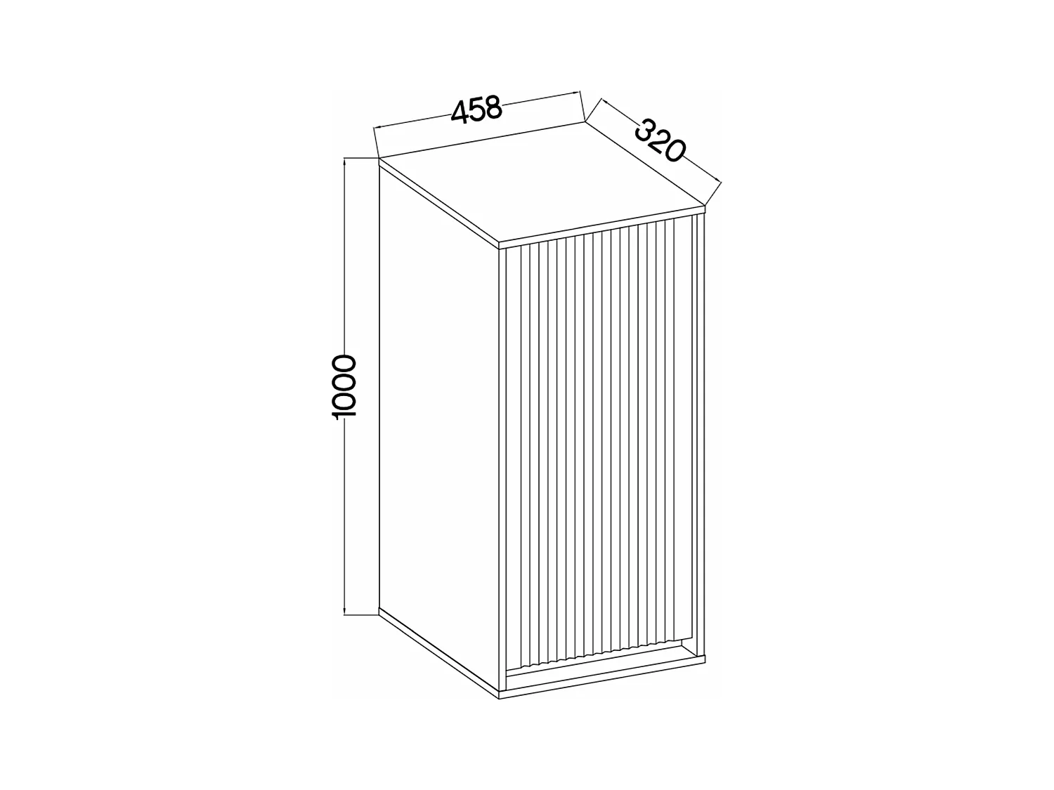 Hängeschrank mit geriffelter Front - Eichenholzoptik Evoke - 46 cm - OSAKA