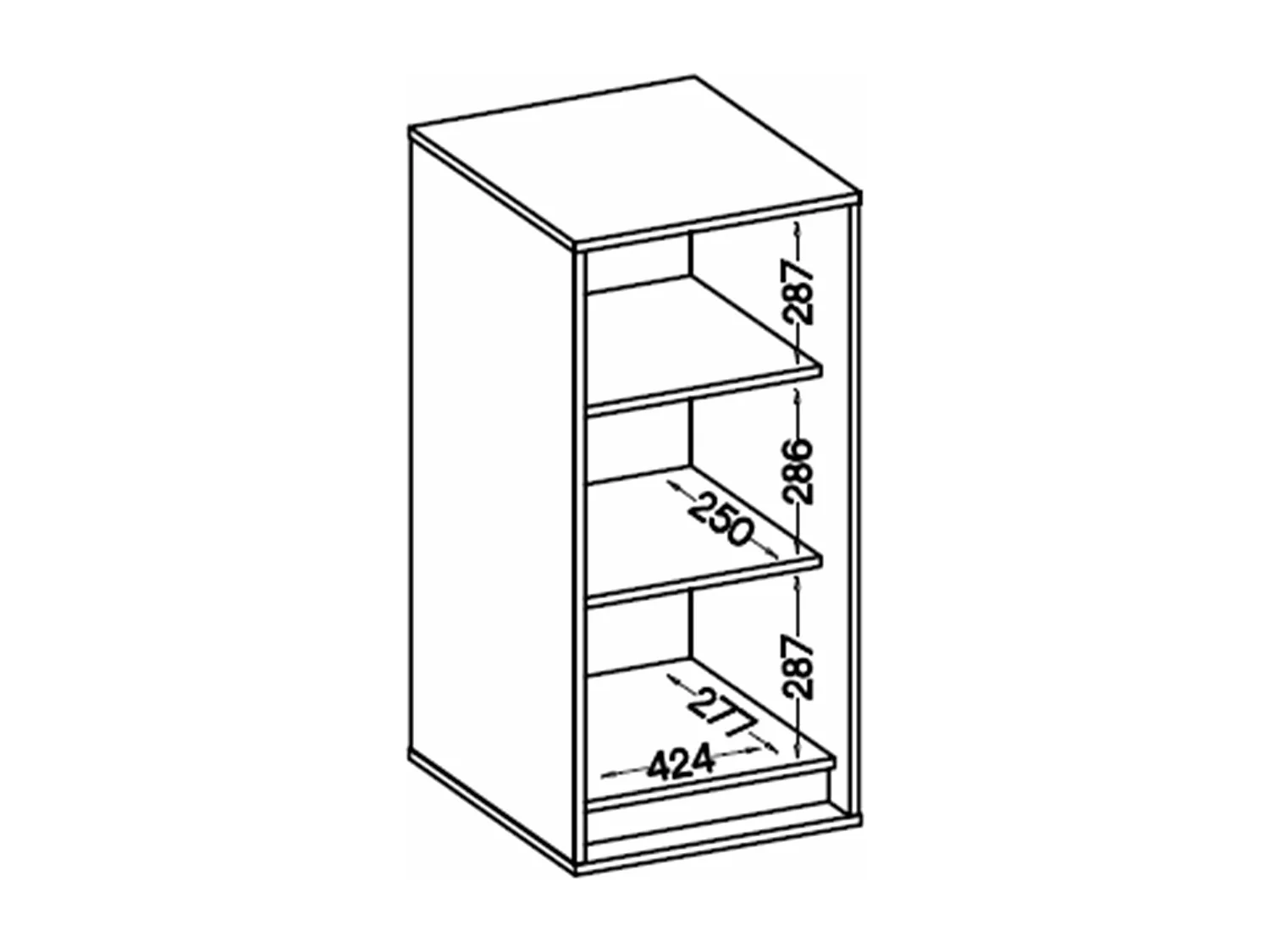 Meuble suspendu avec façade striée - 46 cm -chêne evoke - OSAKA