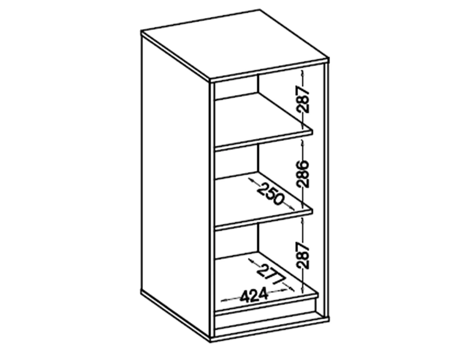 Hängeschrank mit geriffelter Front - Eichenholzoptik Evoke - 46 cm - OSAKA
