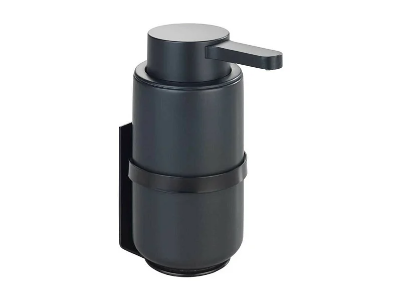 Distributeur de savon liquide mural en céramique "Woya" - Noir - 250 ml