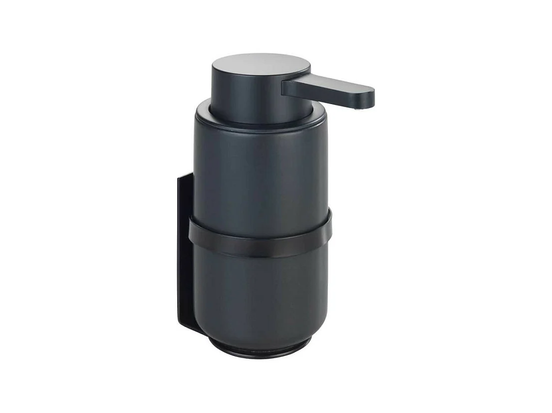 Distributeur de savon liquide mural en céramique "Woya" - Noir - 250 ml