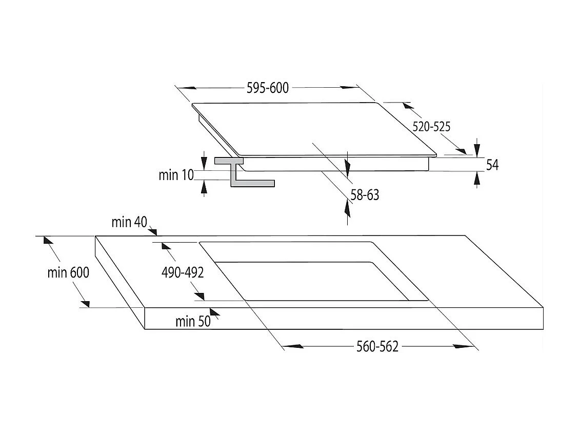 Hisense HI621FM piano cottura Nero Da incasso 59.5 cm Piano cottura a induzione 4 Fornelli