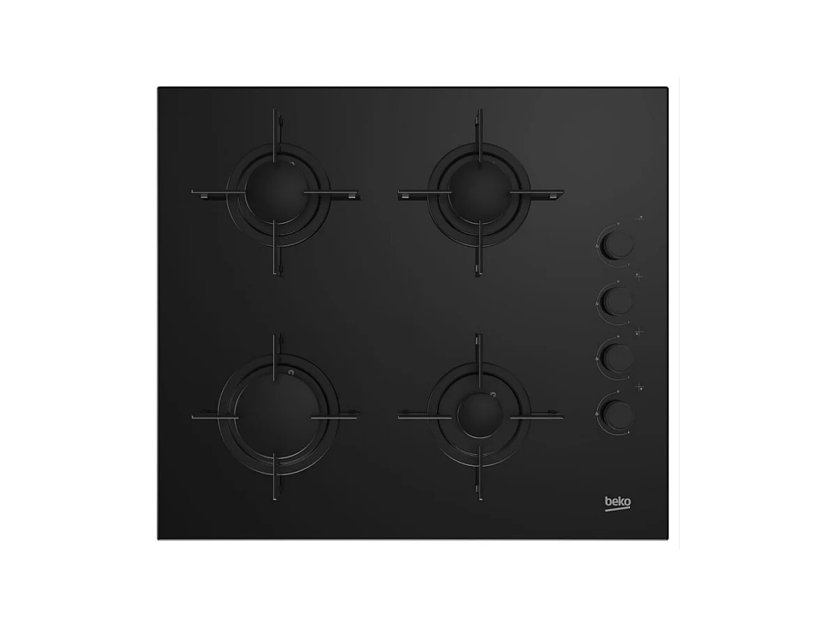 Beko Table de cuisson gaz 60cm 4 feux noir - HILG64120S