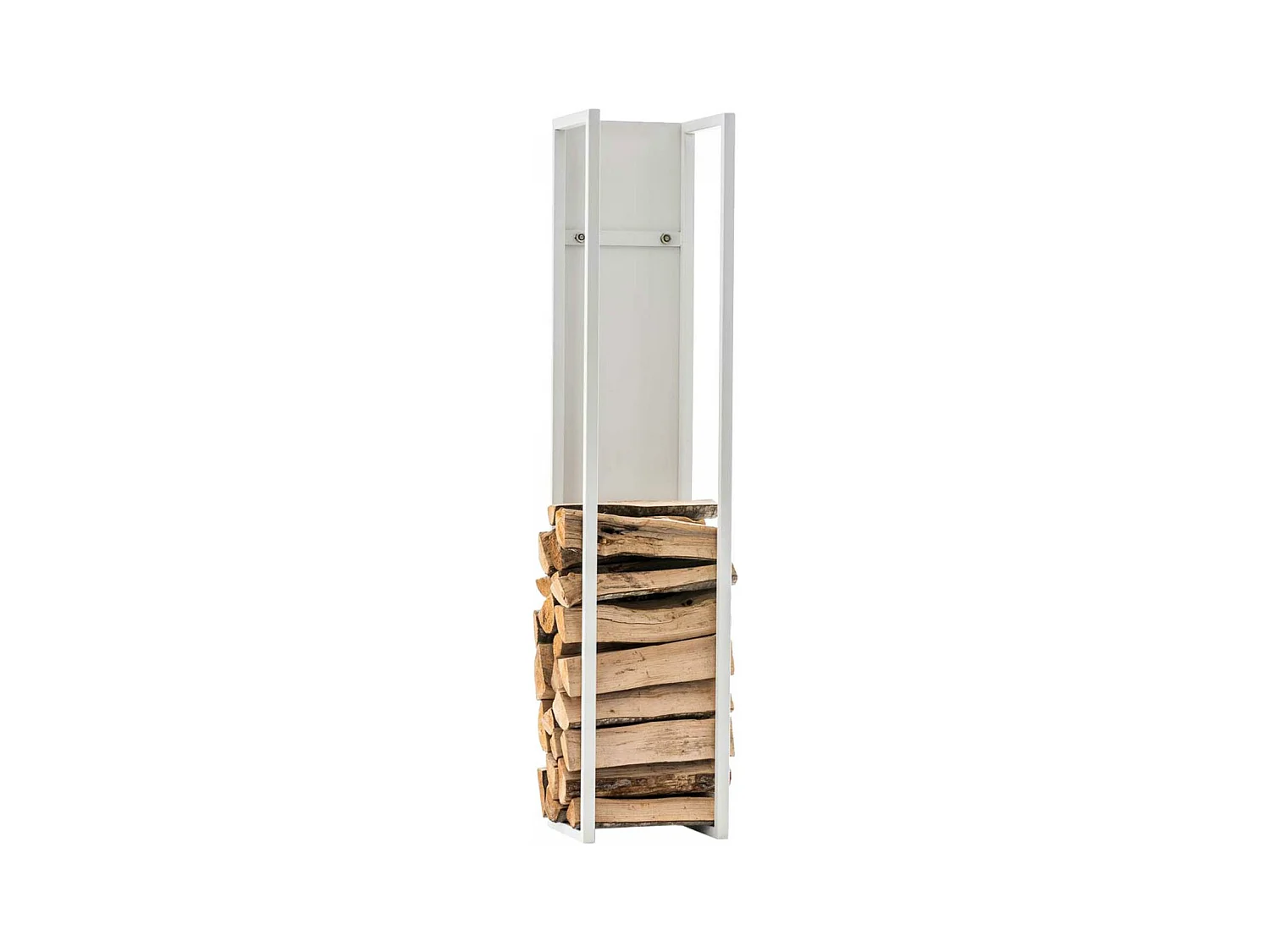 Etagère bois de cheminée - Métal - 120 cm - Blanc mat - Spark