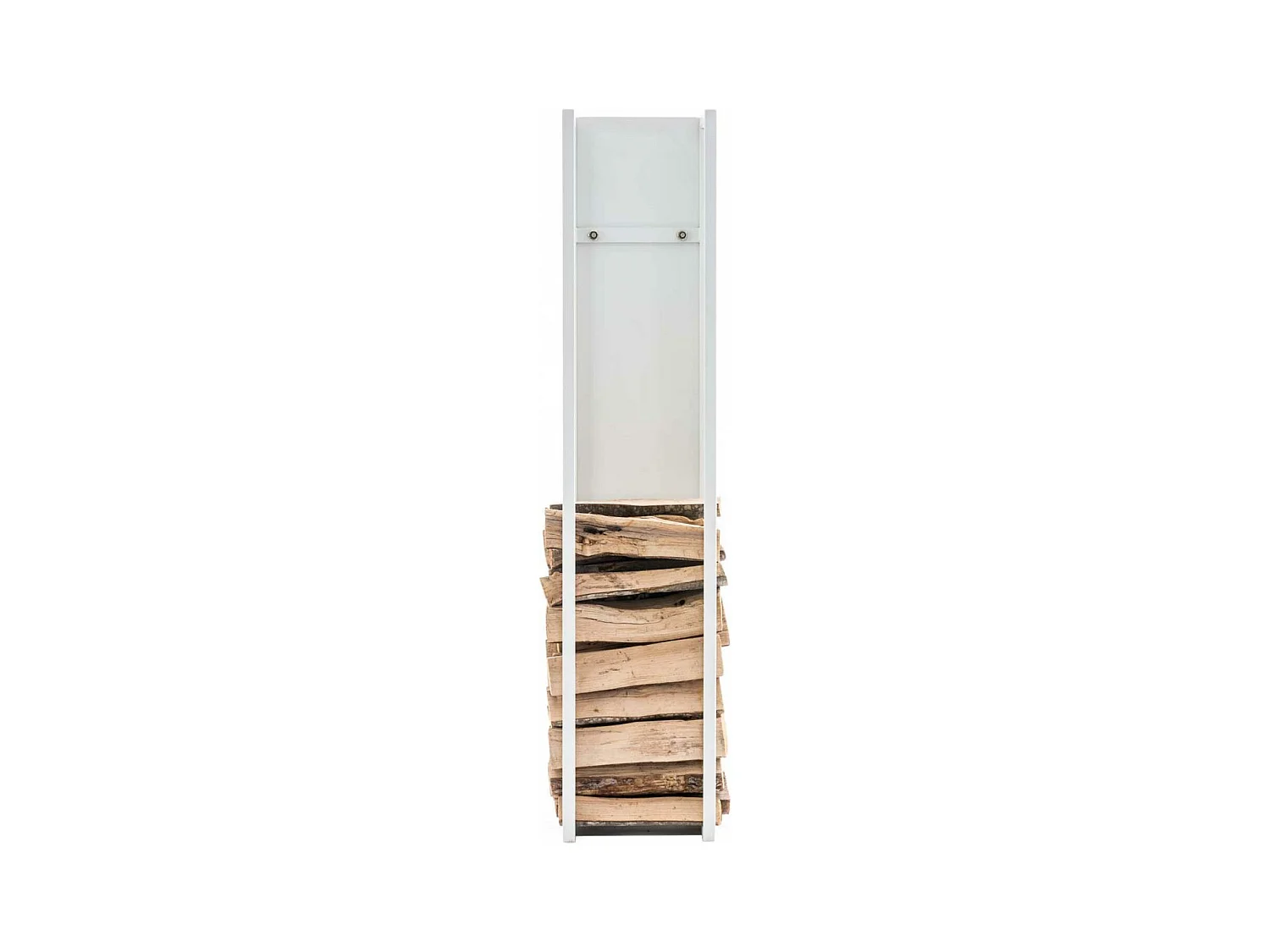 Etagère bois de cheminée - Métal - 120 cm - Blanc mat - Spark