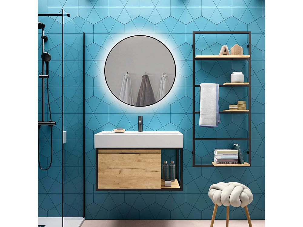 Miroir avec éclairage décoratif à led Zeus