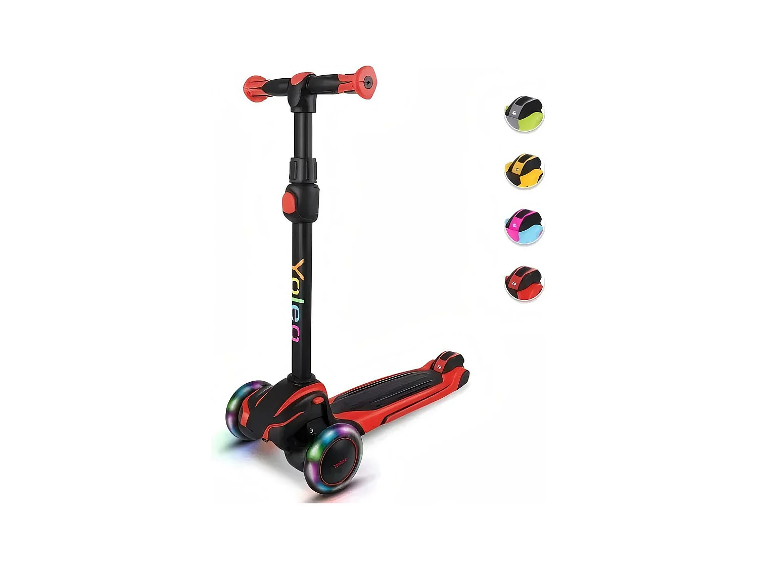 Trottinette pour enfants avec roues lumineuses LED, trottinette tricycle, réglable en hauteur, pour 3 à 12 ans, Charge Max. 50kg
