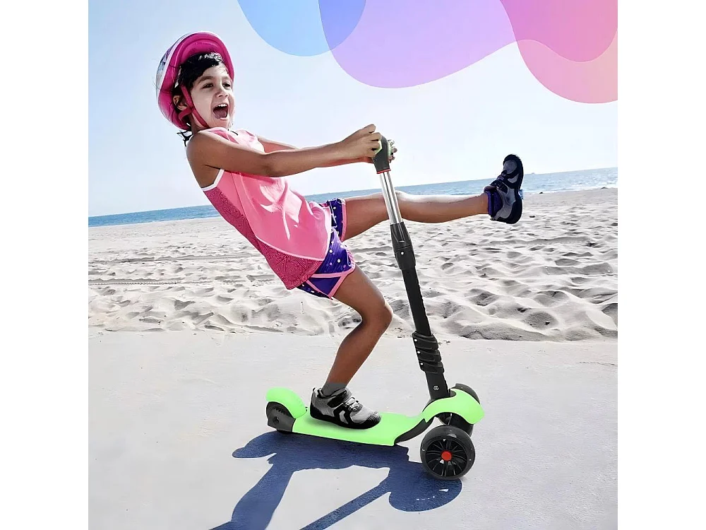 3 in 1 kinderscooter - afneembare zitting - in hoogte verstelbaar - grote LED-wielen - voor kinderen van 2 tot 8 jaar buitenspel