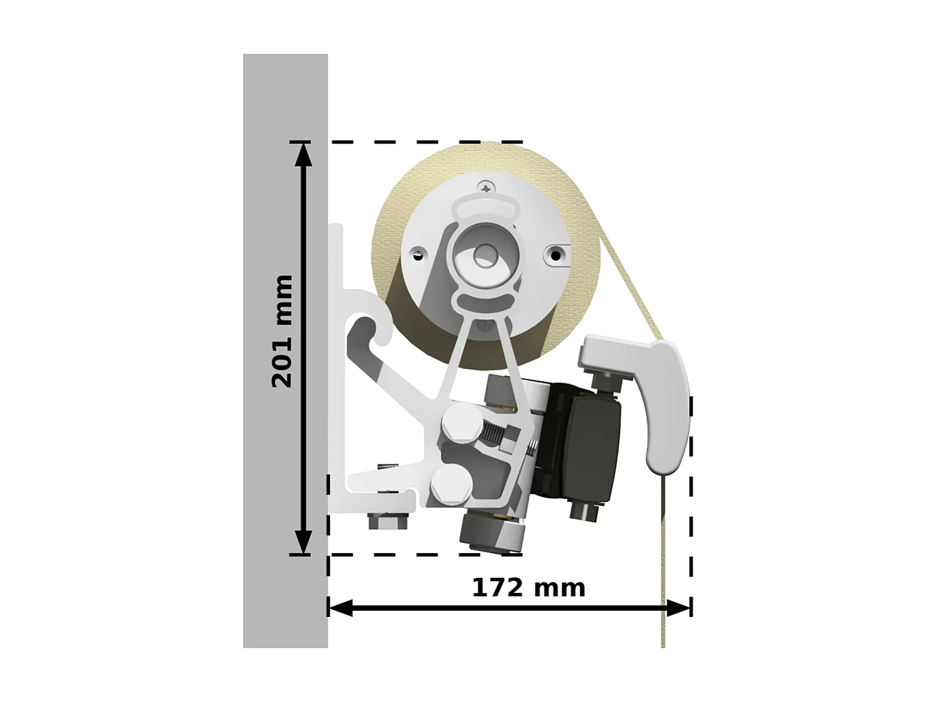 Store banne loggia LOCUS 4,00x2,00m (Motorisé et Interrupteur - Ecru - Blanc)