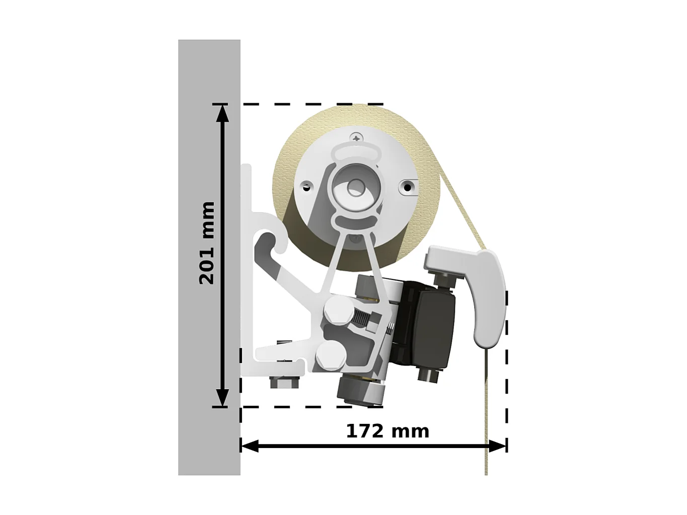 Store banne loggia LOCUS 4,00x2,00m (Motorisé et Interrupteur - Ecru - Blanc)