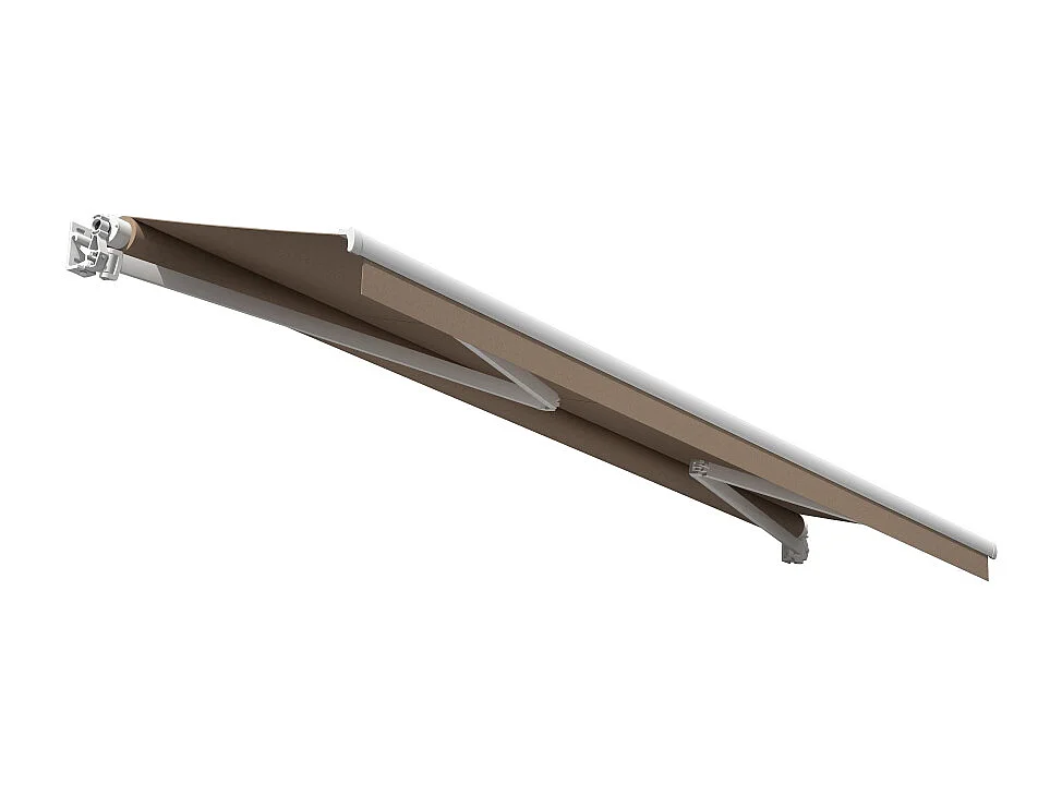 Store banne loggia LOCUS 3,00x2,00m (Motorisé et Interrupteur - Taupe - Blanc)