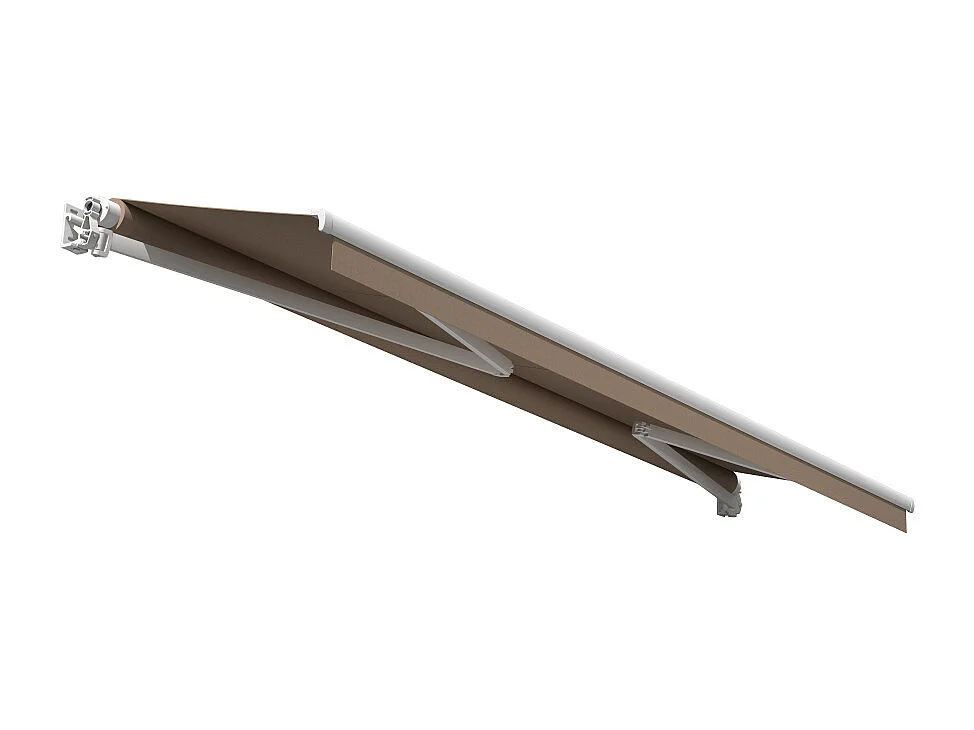 Store banne loggia LOCUS 4,00x2,00m (Motorisé et Interrupteur - Taupe - Blanc)