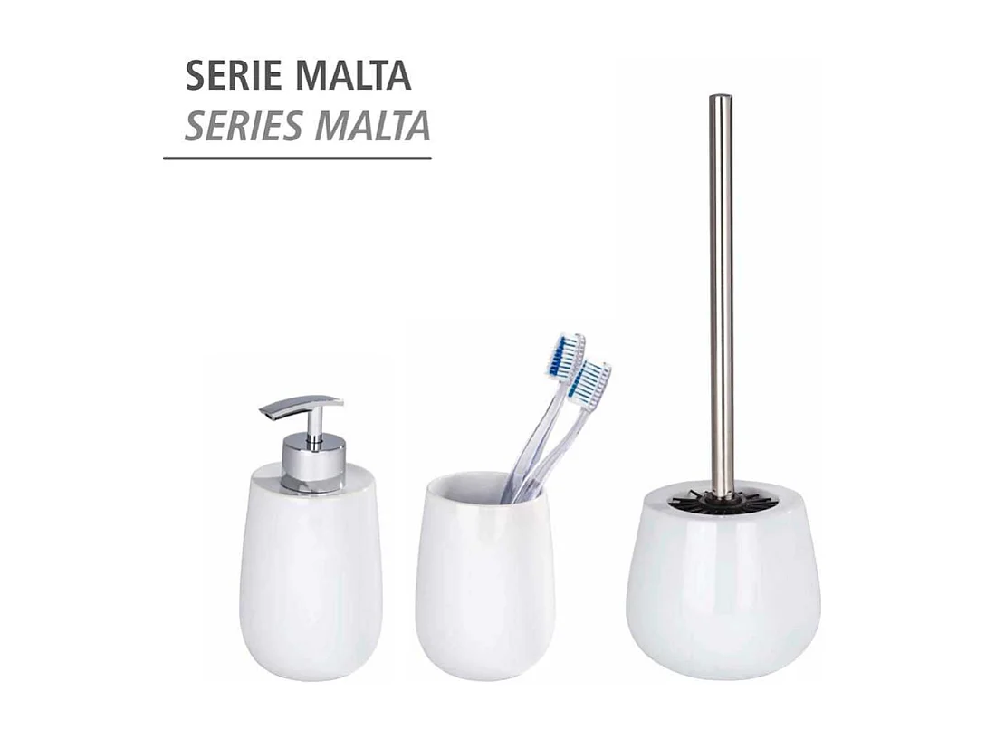 Distributeur de savon en céramique "Malta" - Blanc - 290 ml