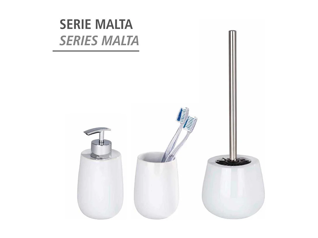 Distributeur de savon en céramique "Malta" - Blanc - 290 ml