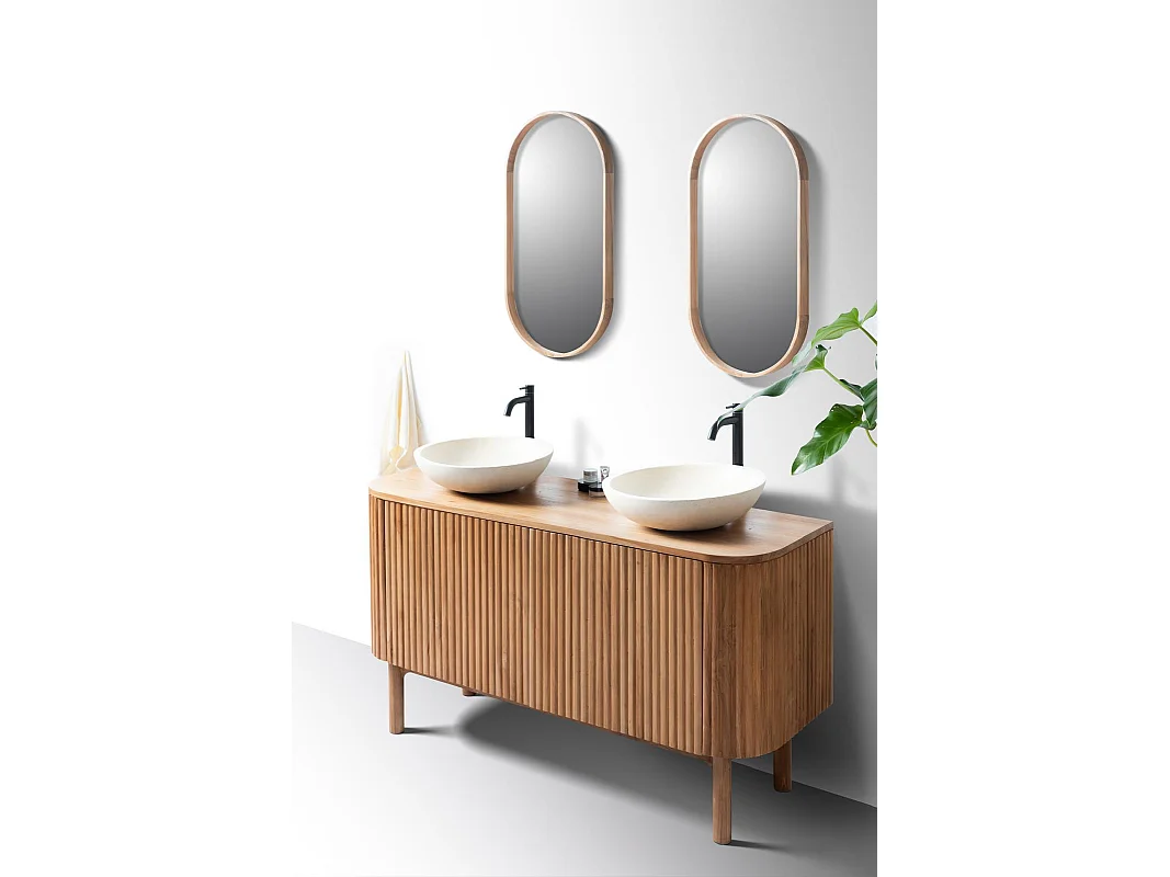 Orma - Mobiletto da bagno a 2 ante in legno di teak