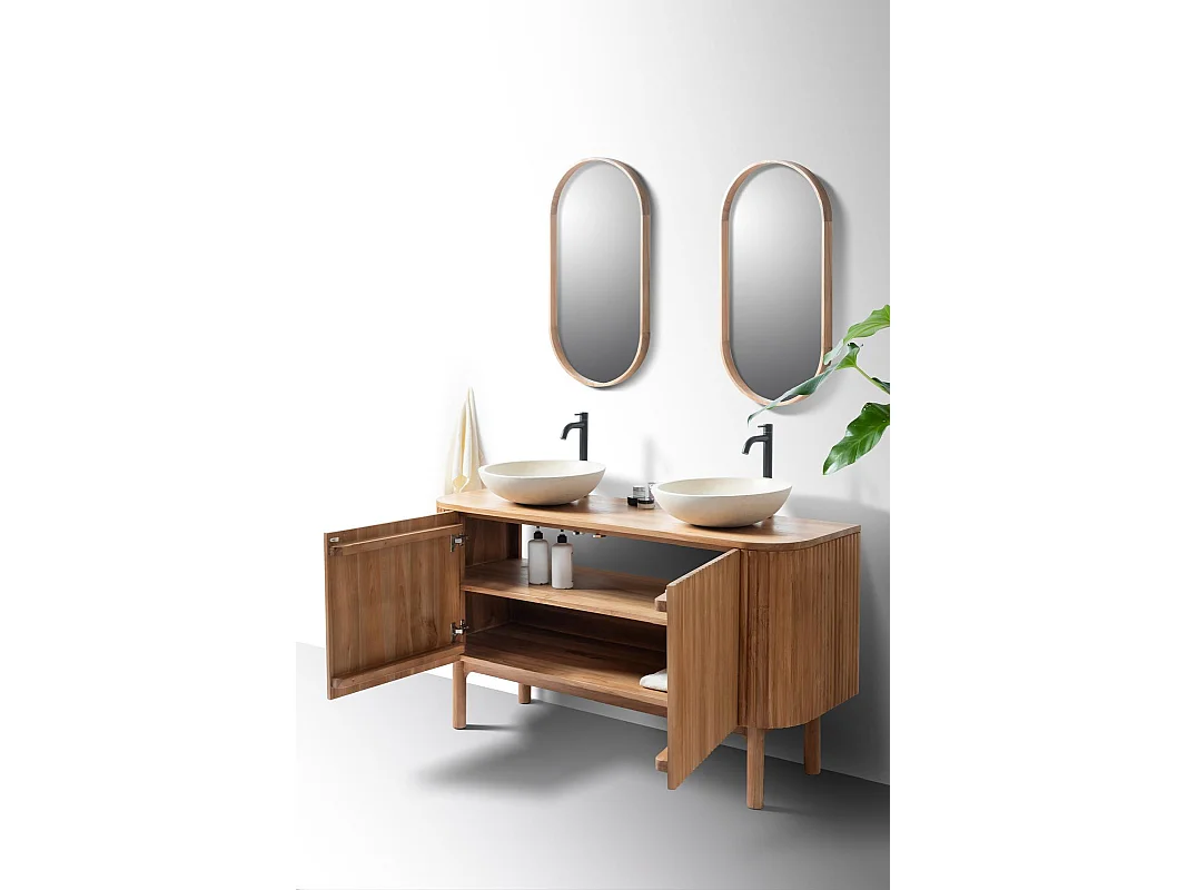 Orma - Mobiletto da bagno a 2 ante in legno di teak