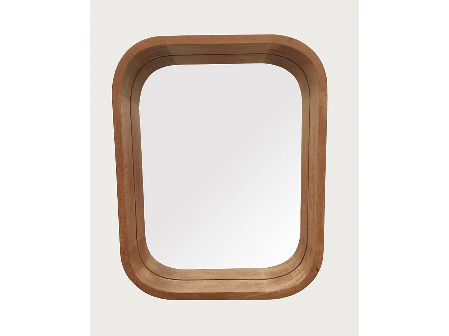 Ligno - Miroir mural salle de bain en bois massif de manguier