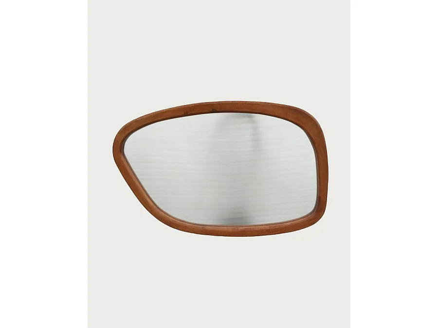 Quadra - Miroir organique en bois massif de manguier