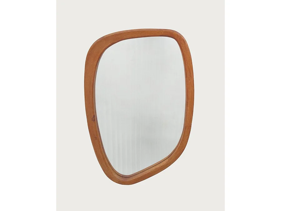 Quadra - Miroir organique en bois massif de manguier