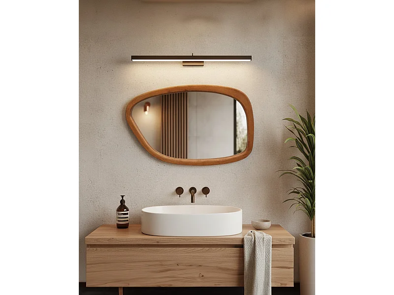 Quadra - Miroir organique en bois massif de manguier