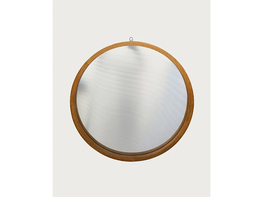 Liora - Miroir rond en bois massif de manguier