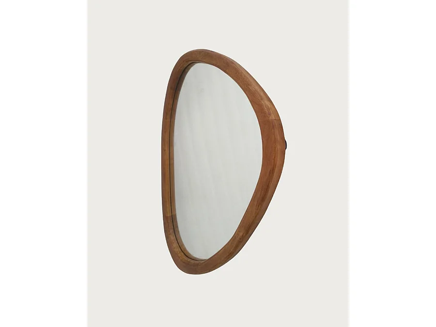 Trivéo - Miroir organique en bois massif de manguier