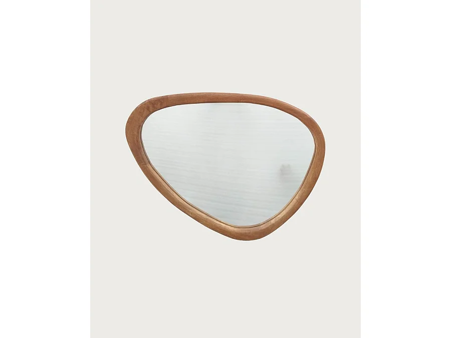 Trivéo - Miroir organique en bois massif de manguier