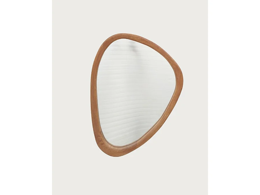 Trivéo - Miroir organique en bois massif de manguier