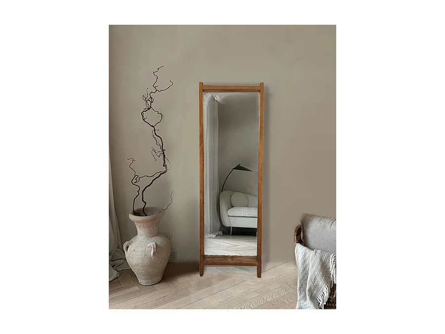 Vivo - Miroir sur pied en bois massif de manguier