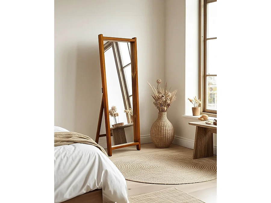 Vivo - Miroir sur pied en bois massif de manguier