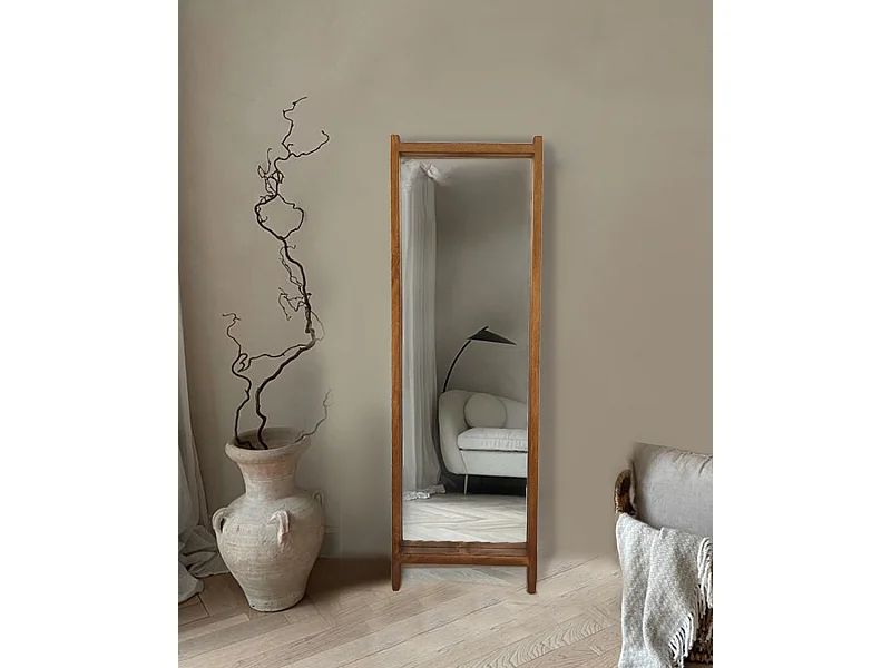 Vivo - Miroir sur pied en bois massif de manguier