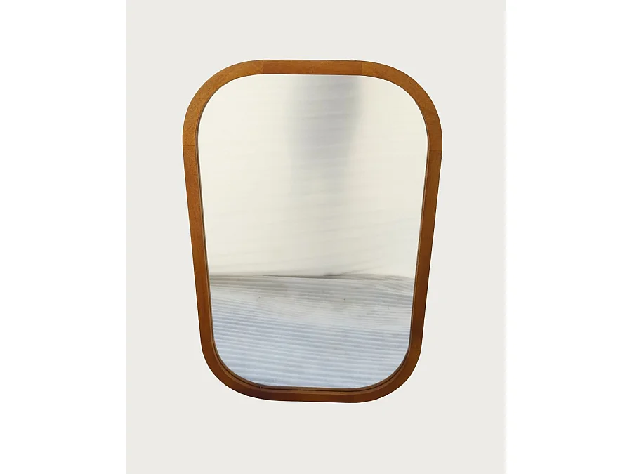 Niva - Miroir rectangulaire en bois massif de manguier pour salle de bain