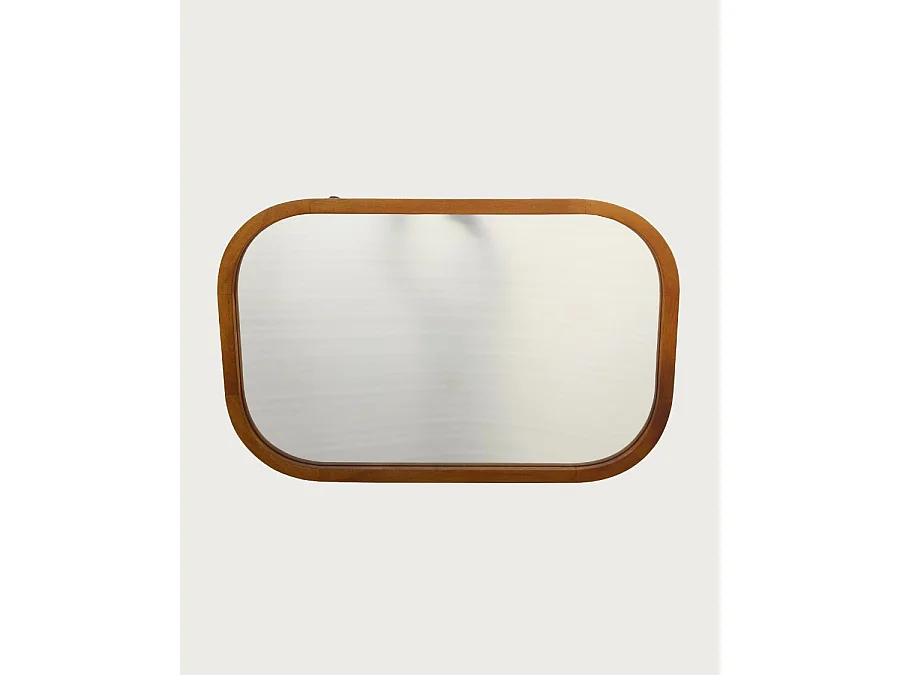 Niva - Miroir rectangulaire en bois massif de manguier pour salle de bain