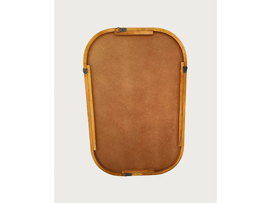 Niva - Miroir rectangulaire en bois massif de manguier pour salle de bain