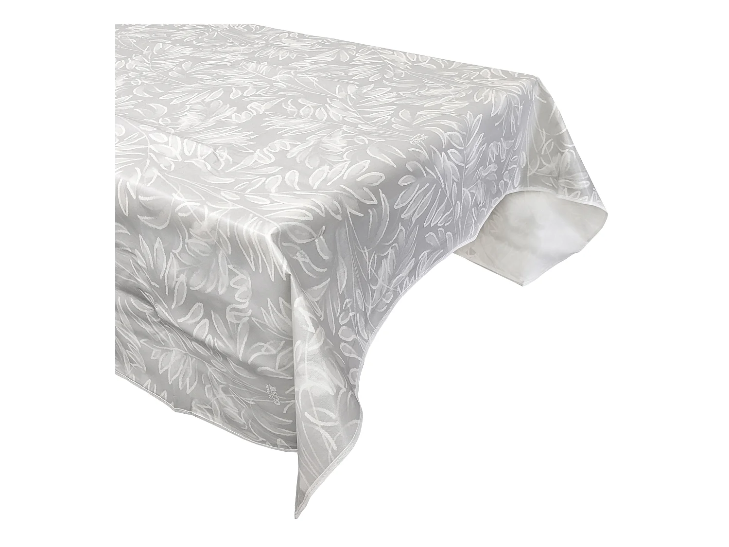 Nappe rectangulaire 140x220 cm antitaches VERDURE gris