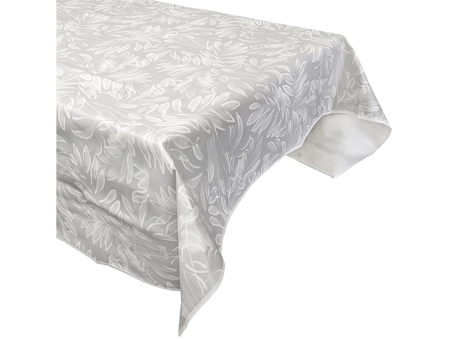 Nappe rectangulaire 140x220 cm antitaches VERDURE gris