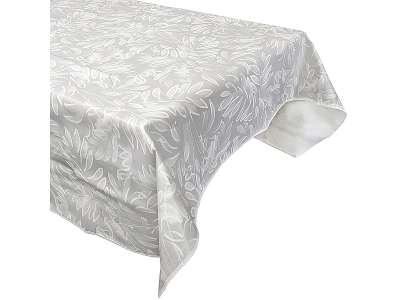 Nappe rectangulaire 140x220 cm antitaches VERDURE gris